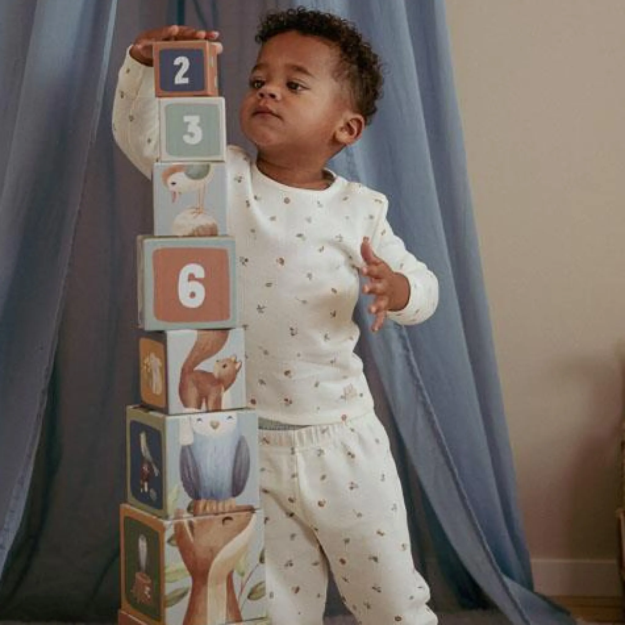 Little Dutch Two-piece pajamas - White - Forest Friends - Forest Treasures New