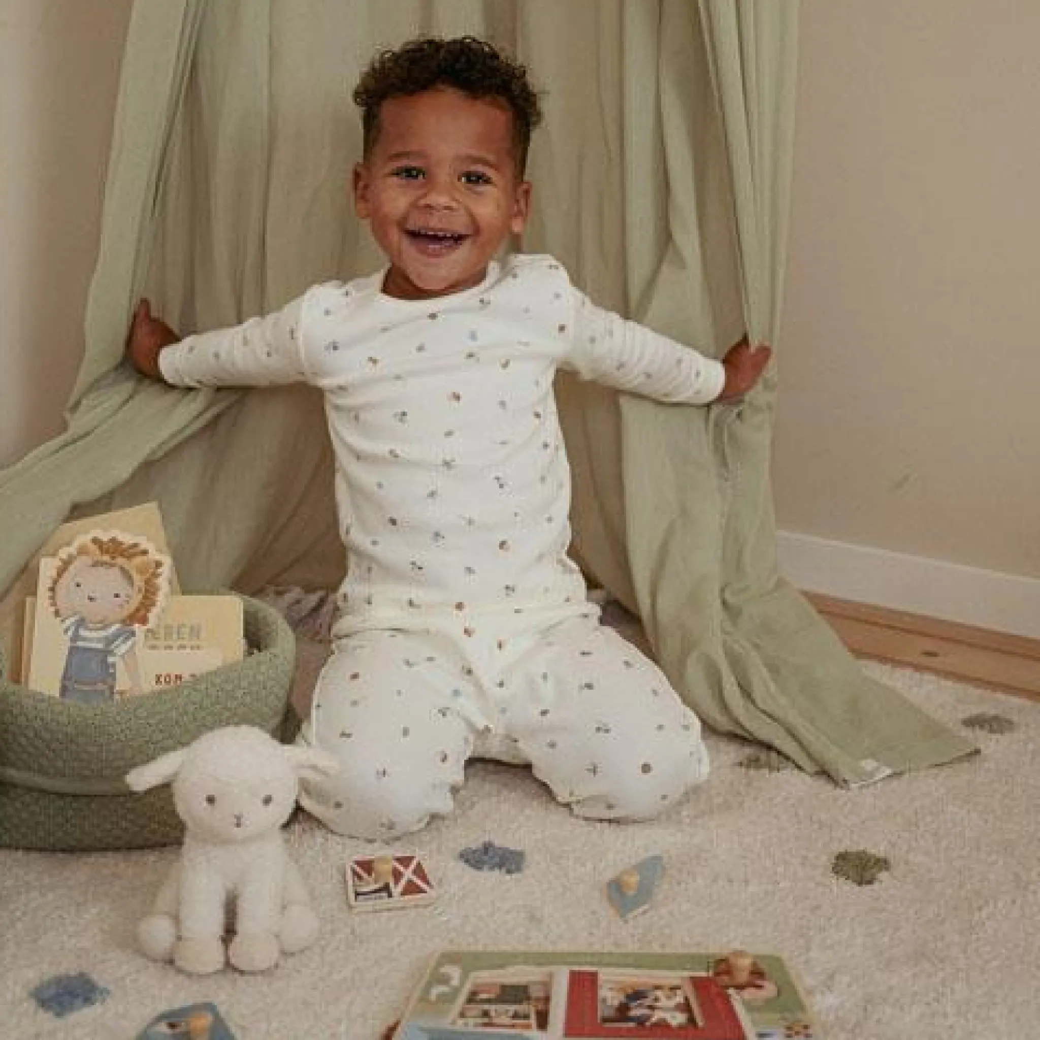 Little Dutch Two-piece pajamas - White - Forest Friends - Forest Treasures New