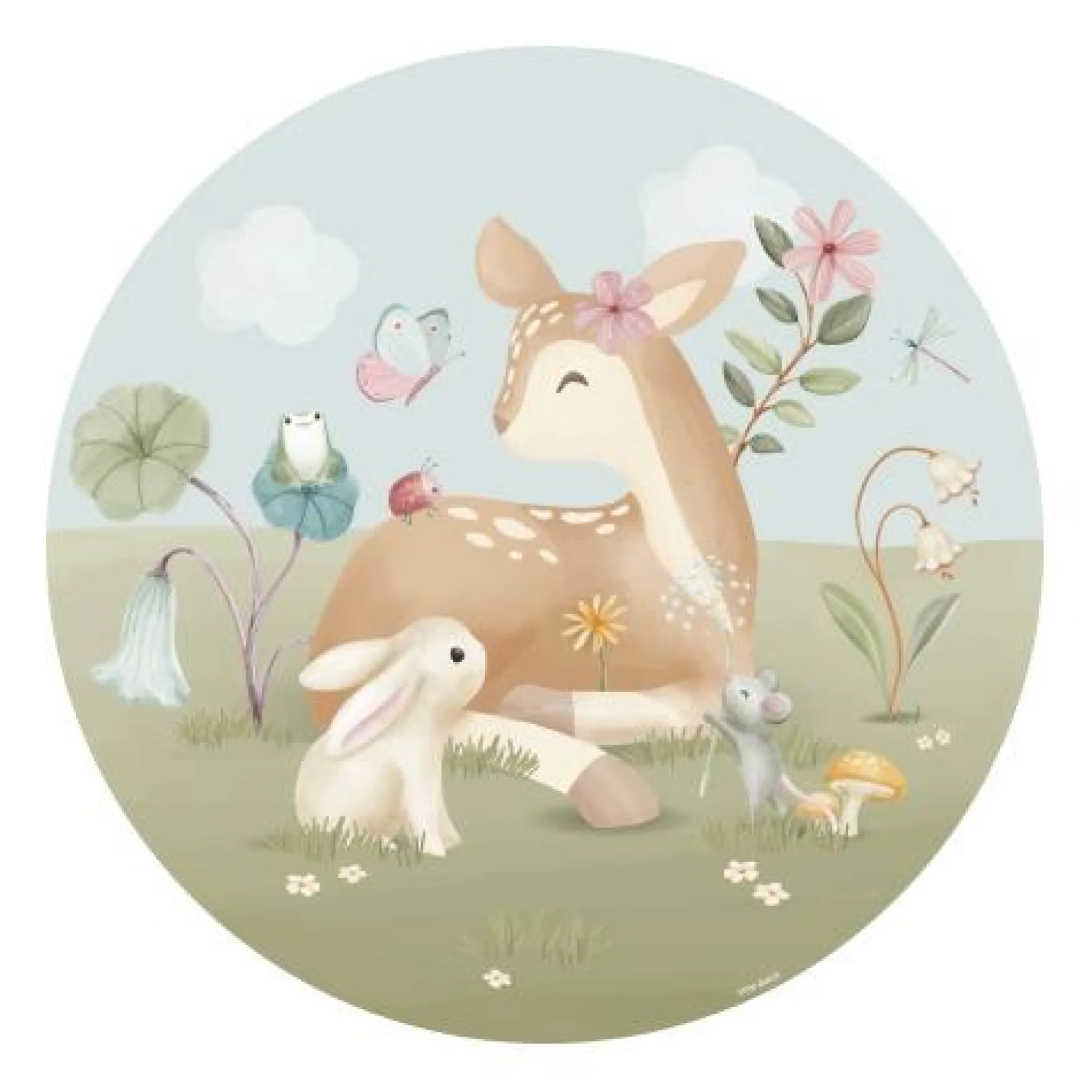 Little Dutch Wallpaper circle - Multicolored - Fairy Garden New