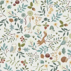 Little Dutch Wallpaper sample - Multicolored - Forest Friends - Forest Wonders Hot