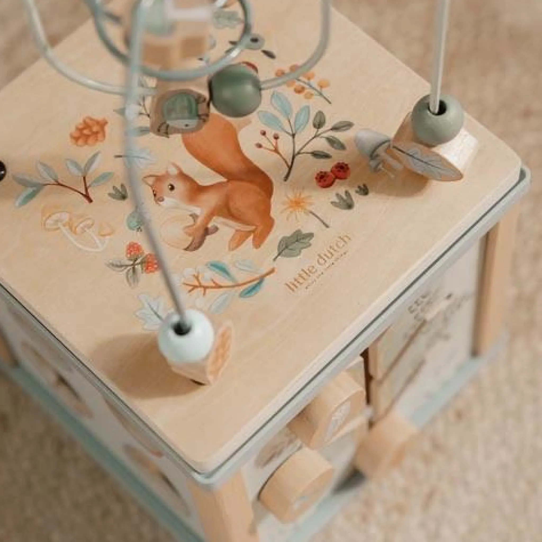 Little Dutch Wooden activity cube - Blue - Forest Friends Online