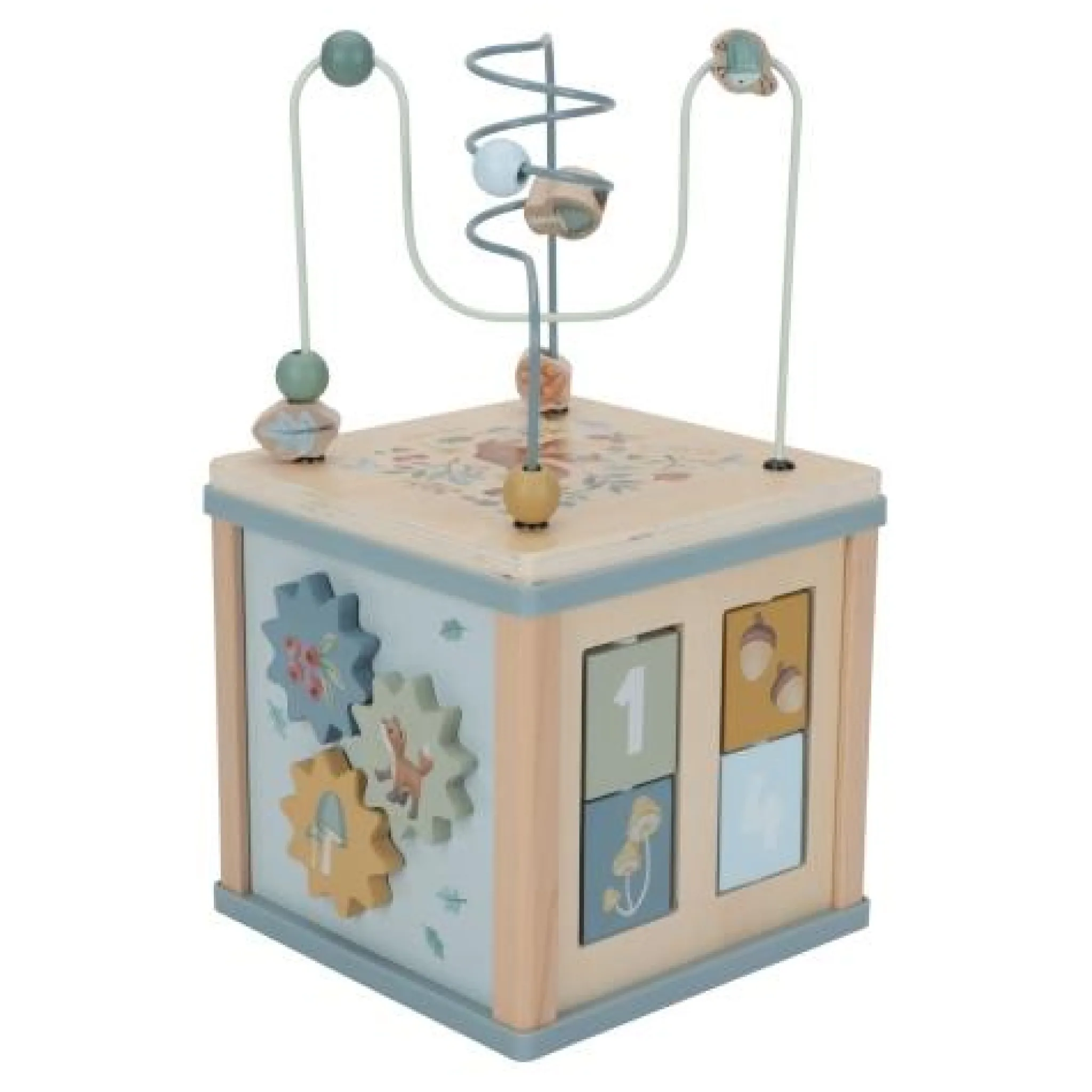 Little Dutch Wooden activity cube - Blue - Forest Friends Online