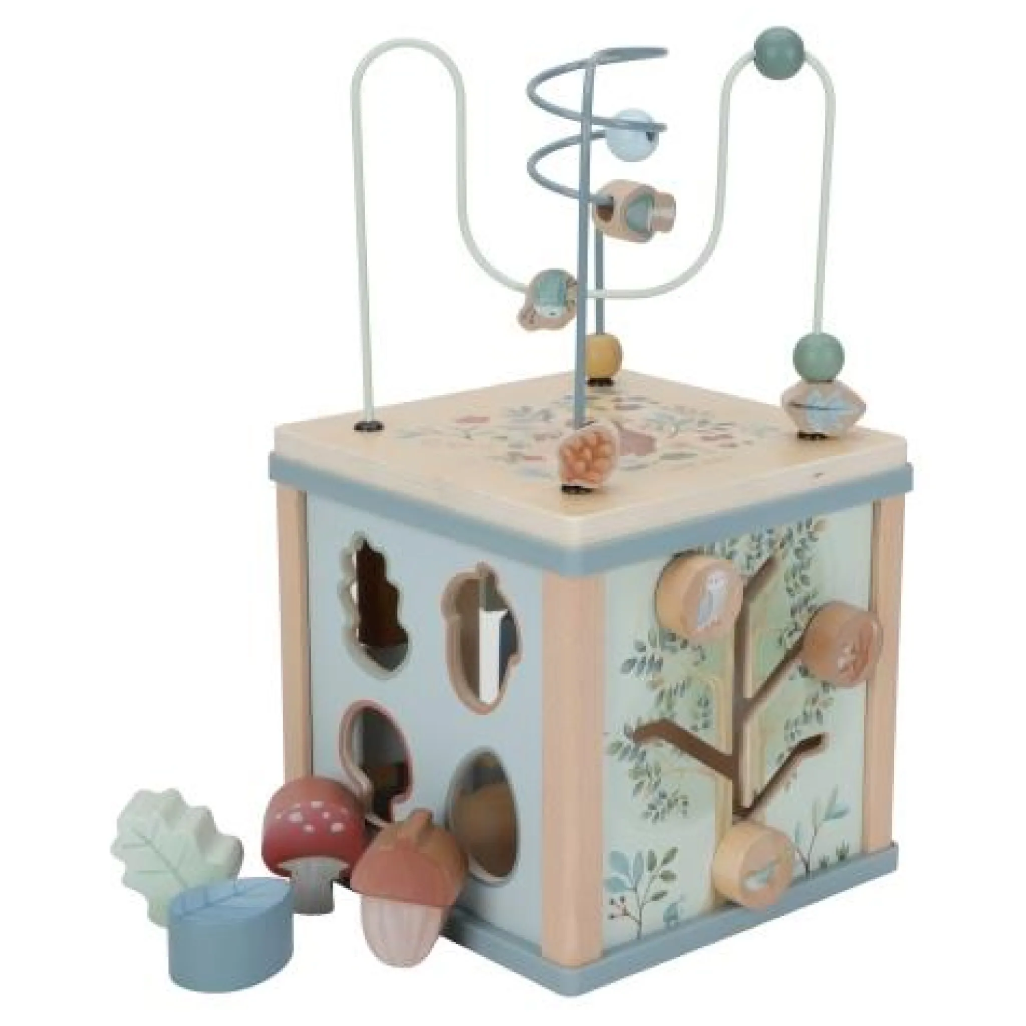 Little Dutch Wooden activity cube - Blue - Forest Friends Online