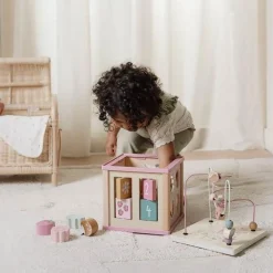 Little Dutch Wooden activity cube - Pink - Fairy Garden Best