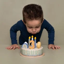 Little Dutch Wooden Birthday Cake - Blue - Essentials
