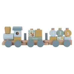 Little Dutch Wooden block train - Blue - Forest Friends Sale