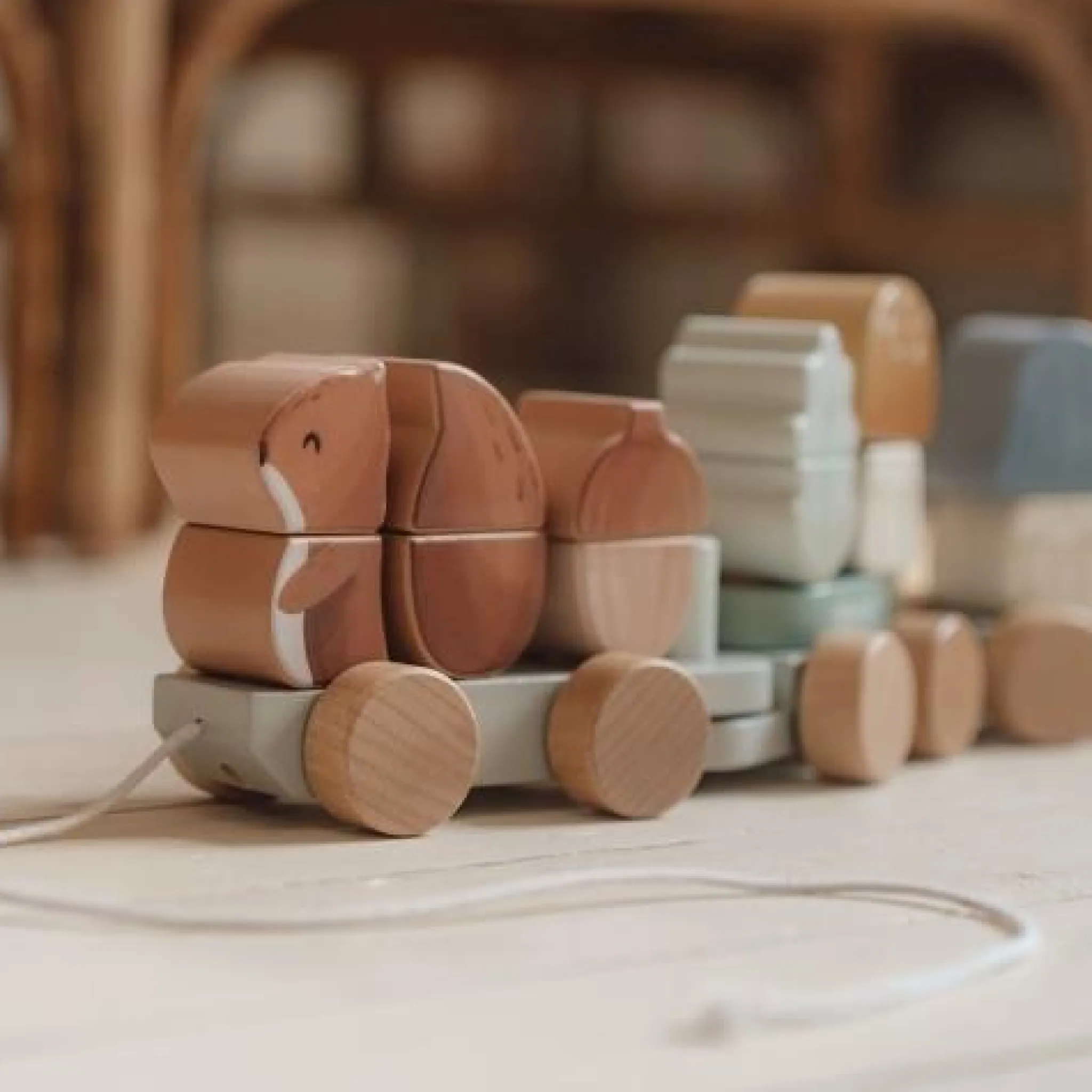 Little Dutch Wooden Block Train - Blue - Forest Friends Online