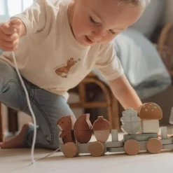 Little Dutch Wooden Block Train - Blue - Forest Friends Online