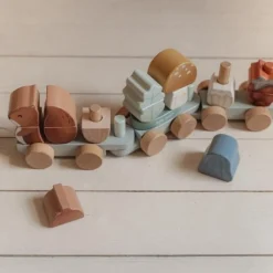 Little Dutch Wooden Block Train - Blue - Forest Friends Online