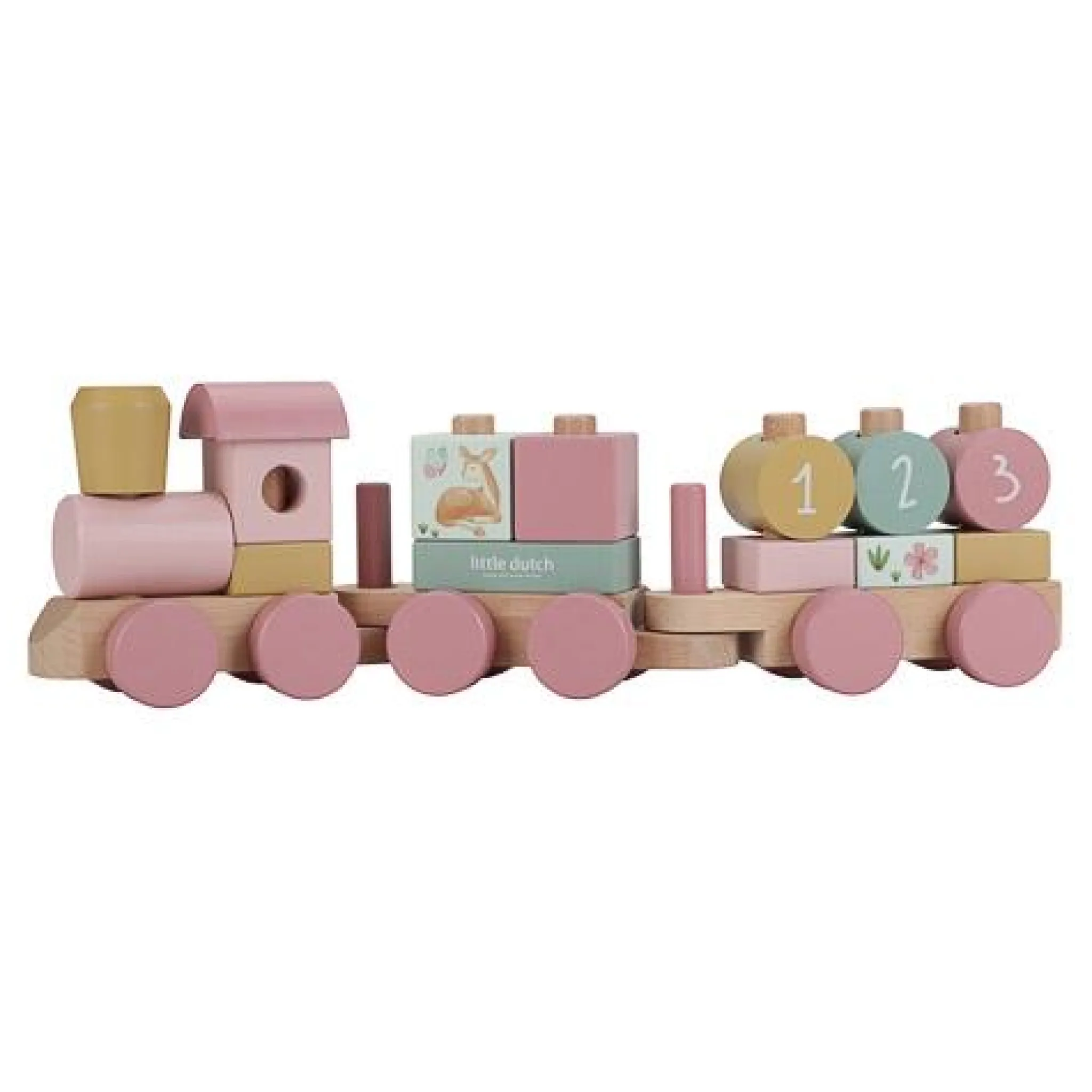 Little Dutch Wooden Block Train - Pink - Fairy Garden Outlet