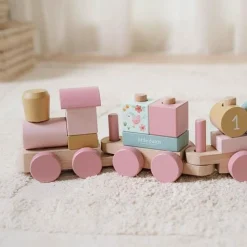 Little Dutch Wooden Block Train - Pink - Fairy Garden Outlet