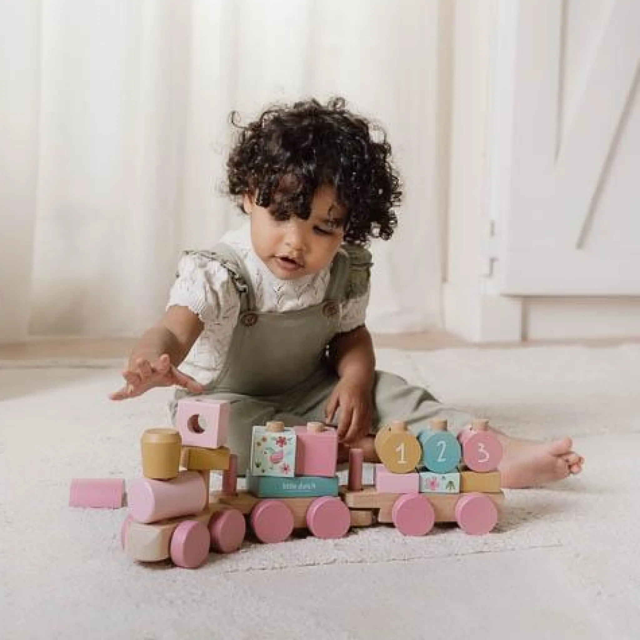 Little Dutch Wooden Block Train - Pink - Fairy Garden Outlet