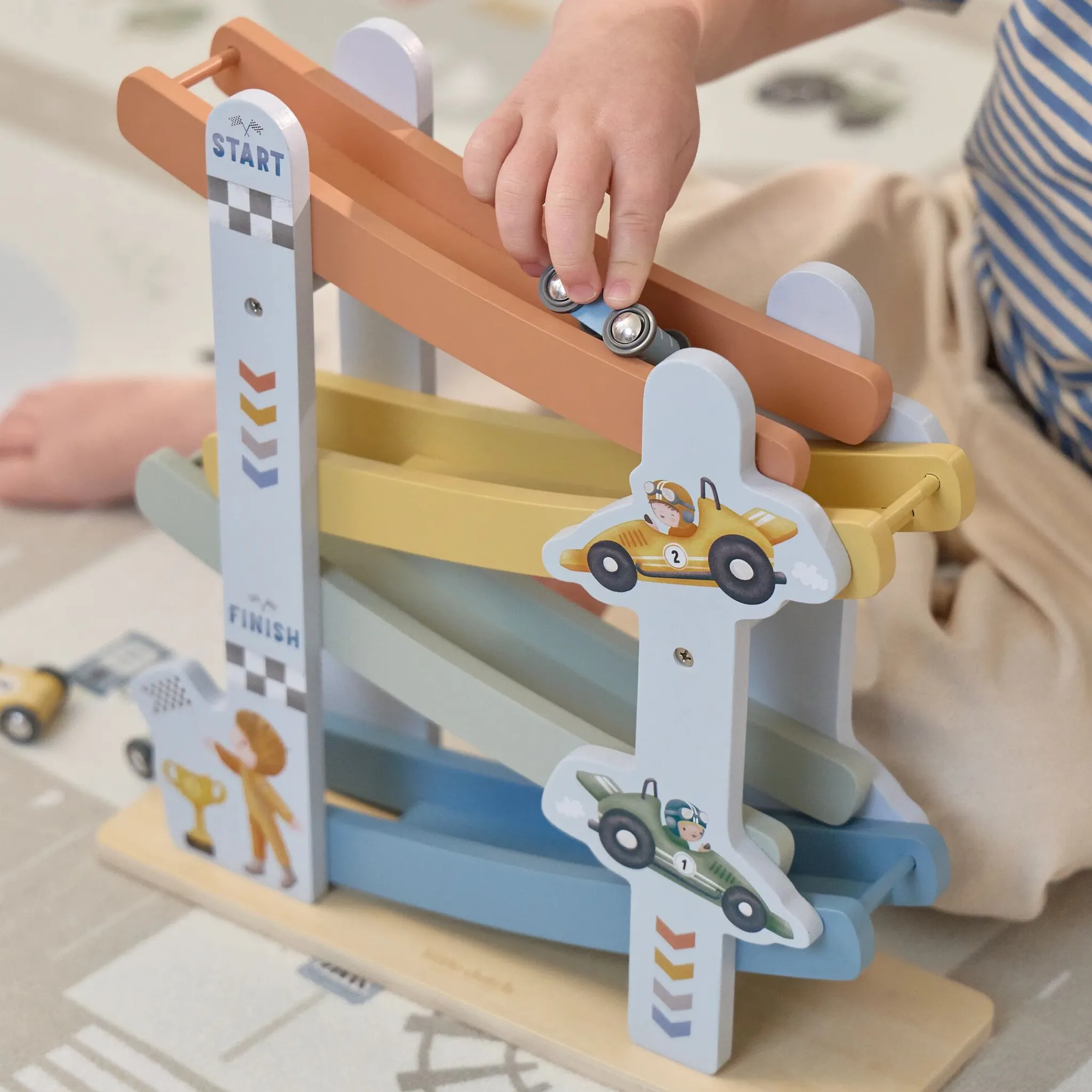 Little Dutch Wooden car track - Blue Outlet
