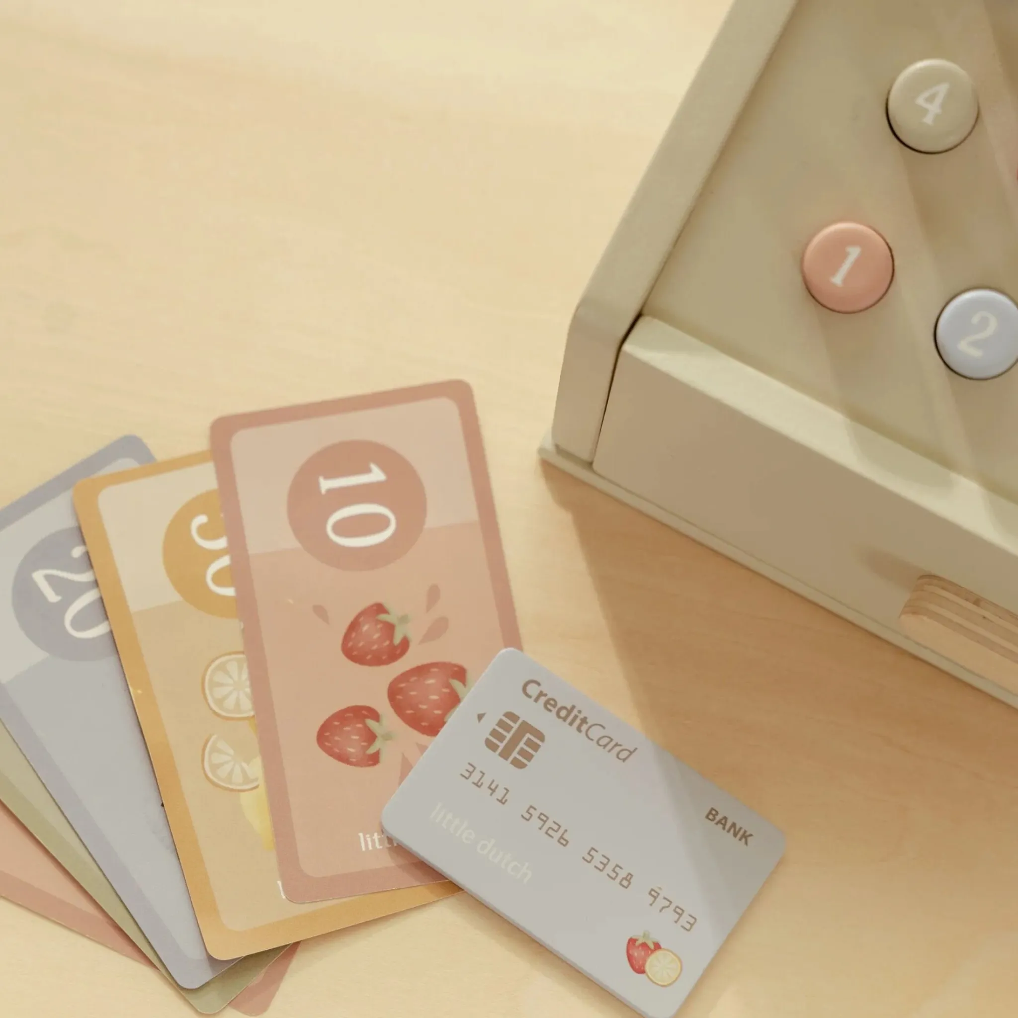 Little Dutch Wooden cash register with scanner and card reader Clearance