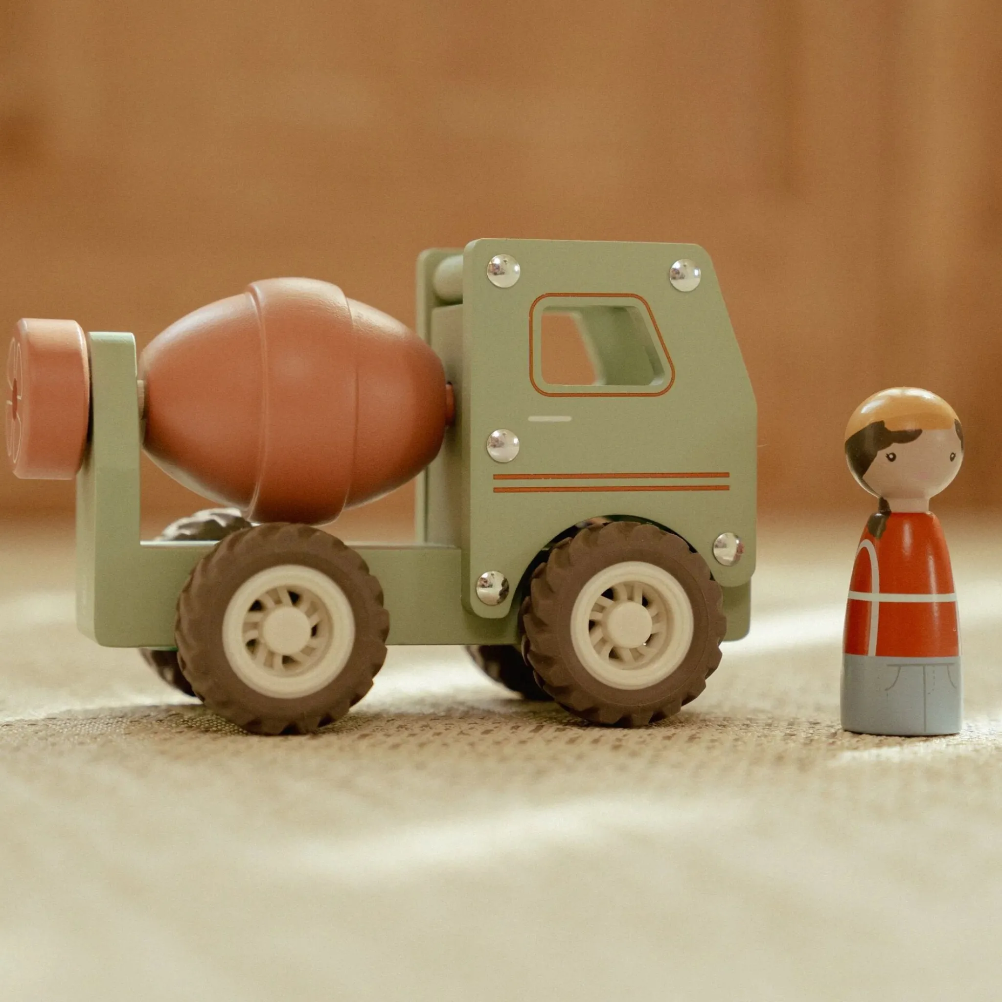Little Dutch Wooden cement truck – Green – Essentials Online