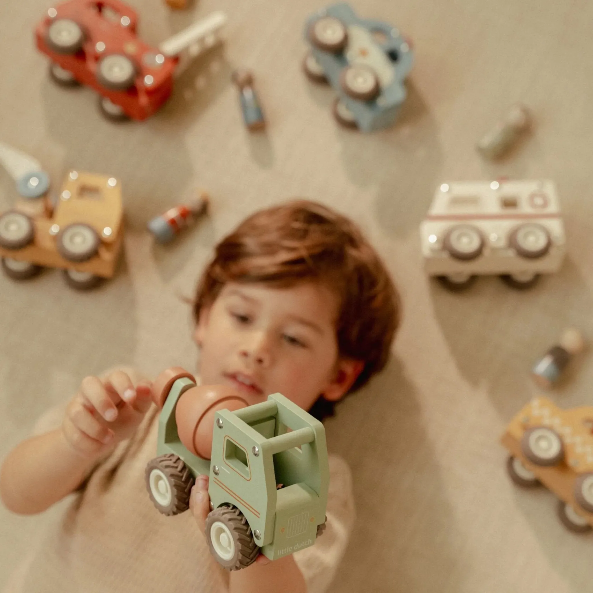 Little Dutch Wooden cement truck – Green – Essentials Online