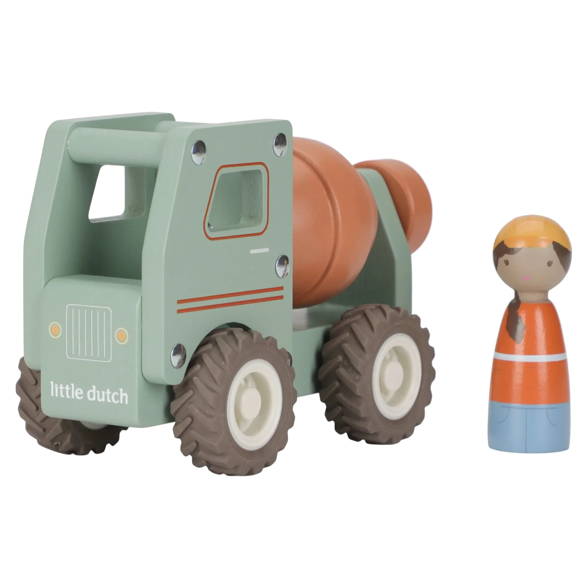 Little Dutch Wooden cement truck – Green – Essentials Online
