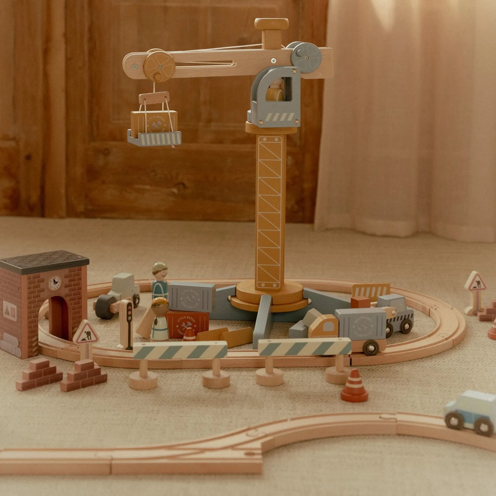 Little Dutch Wooden crane – Multicolored – Train track Sale