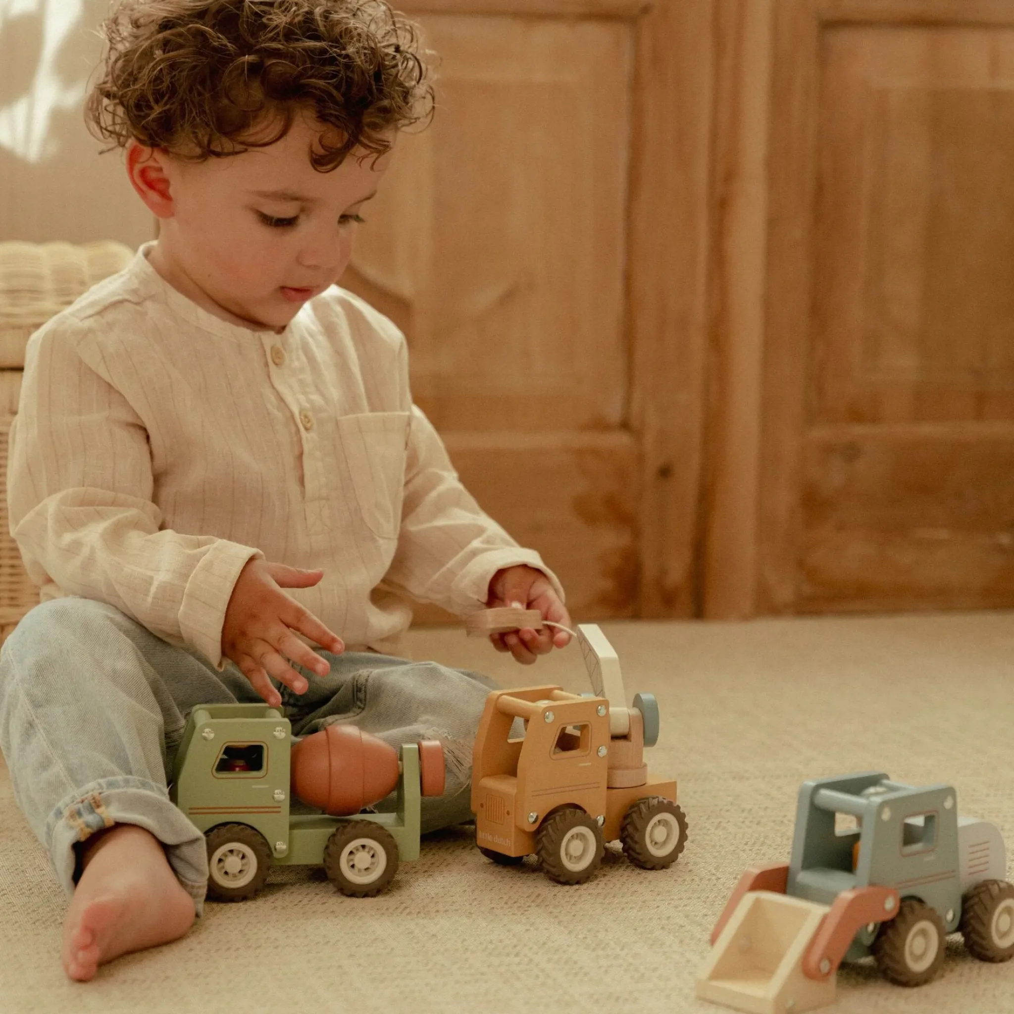Little Dutch Wooden crane – Yellow – Essentials