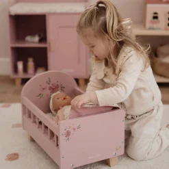 Little Dutch Wooden doll bed - Pink - Essentials Clearance