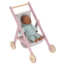 Little Dutch Wooden doll stroller - Pink - Essentials Online