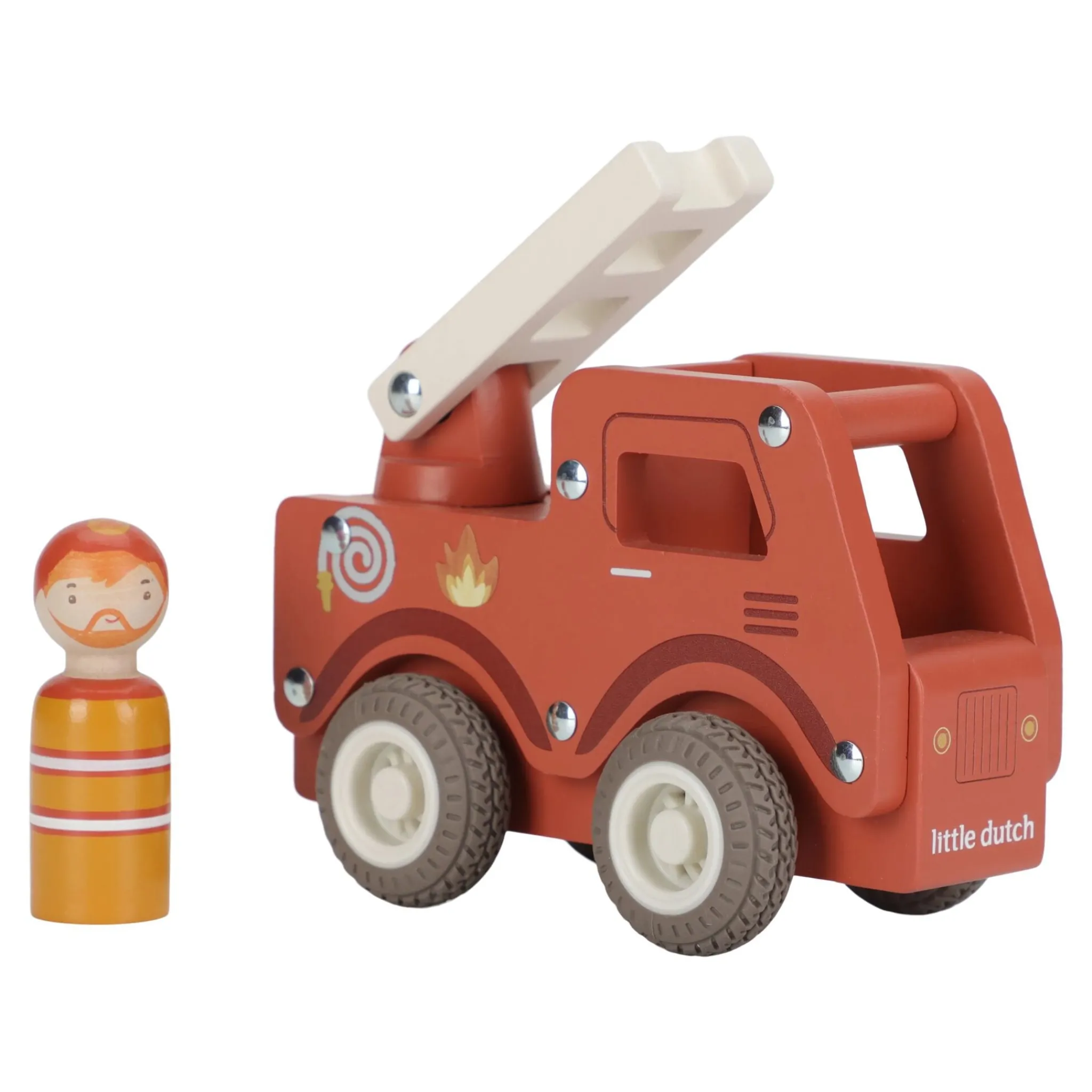 Little Dutch Wooden fire truck – Red – Essentials Online