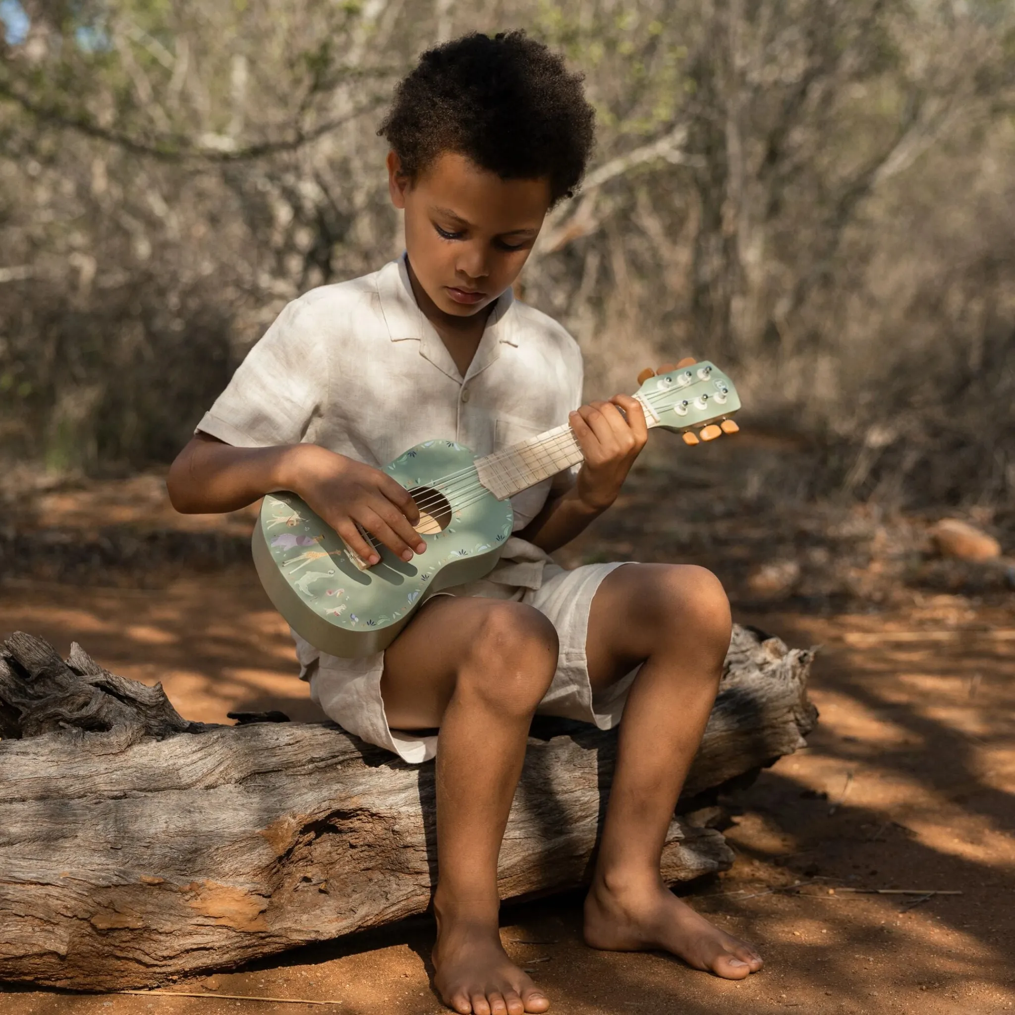 Little Dutch Wooden guitar - Green - Safari Friends Clearance