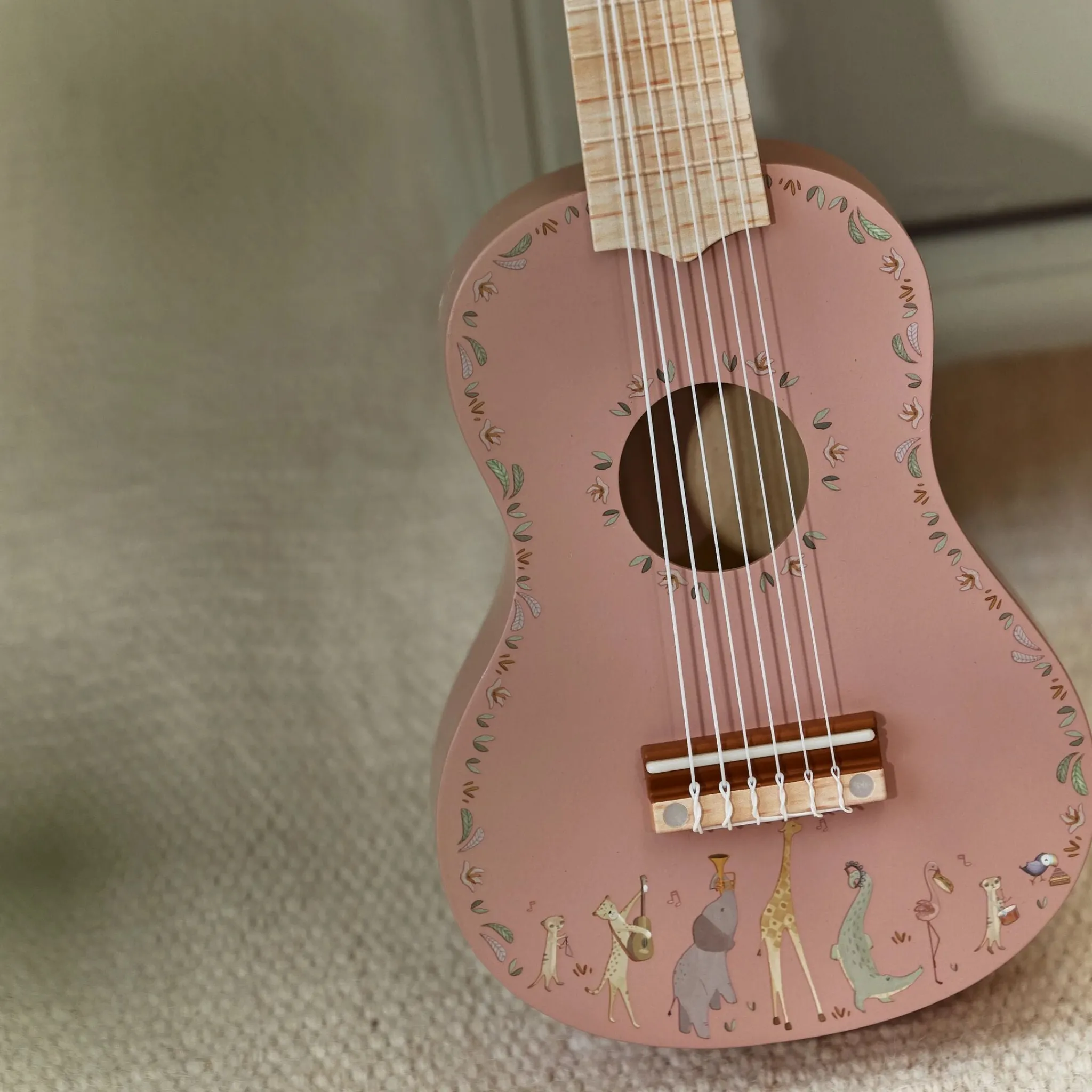 Little Dutch Wooden guitar - Pink - Safari Friends New