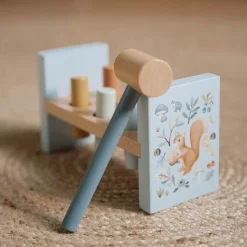 Little Dutch Wooden Hammer Bench - Blue - Forest Friends Best