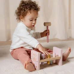 Little Dutch Wooden Hammer Bench - Pink - Fairy Garden Clearance