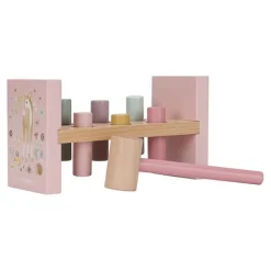 Little Dutch Wooden Hammer Bench - Pink - Fairy Garden Clearance