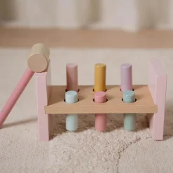 Little Dutch Wooden Hammer Bench - Pink - Fairy Garden Clearance