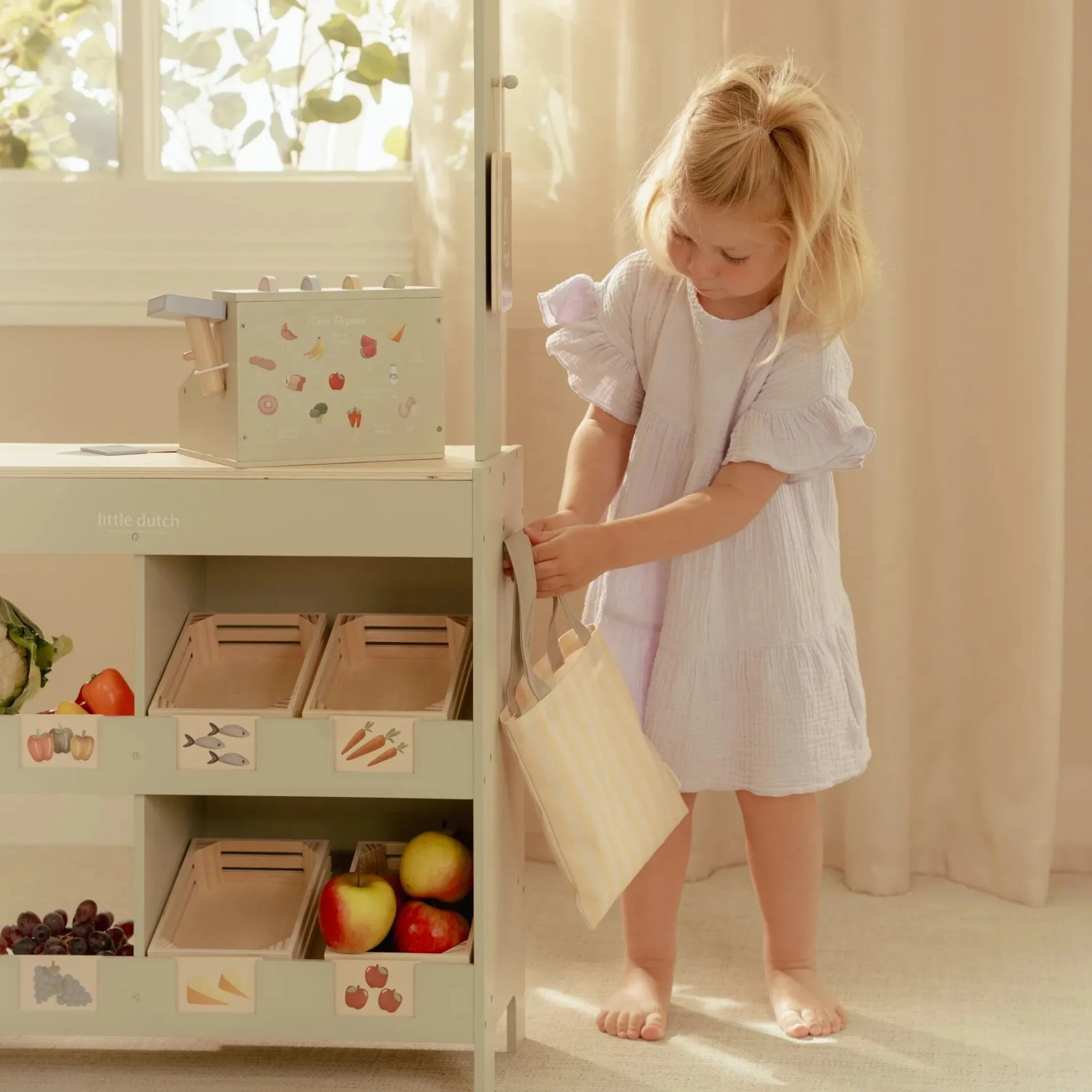 Little Dutch Wooden market stall – Green – Essentials Online