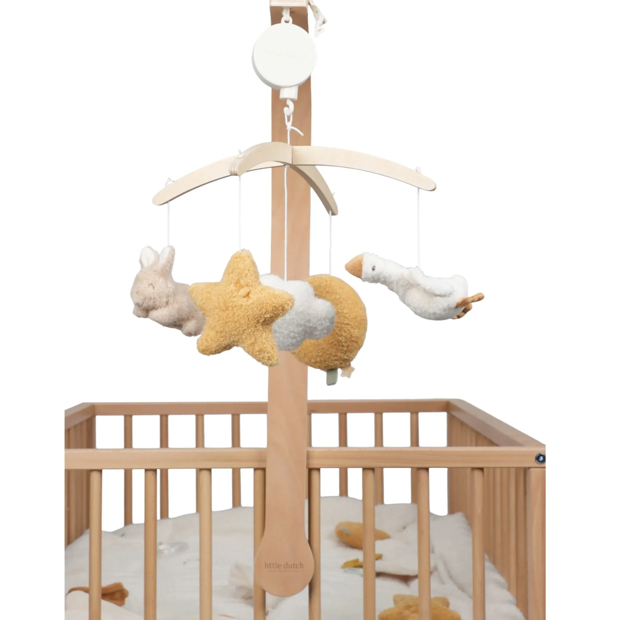 Little Dutch Wooden music mobile - Beige - Newborn Naturals Clearance