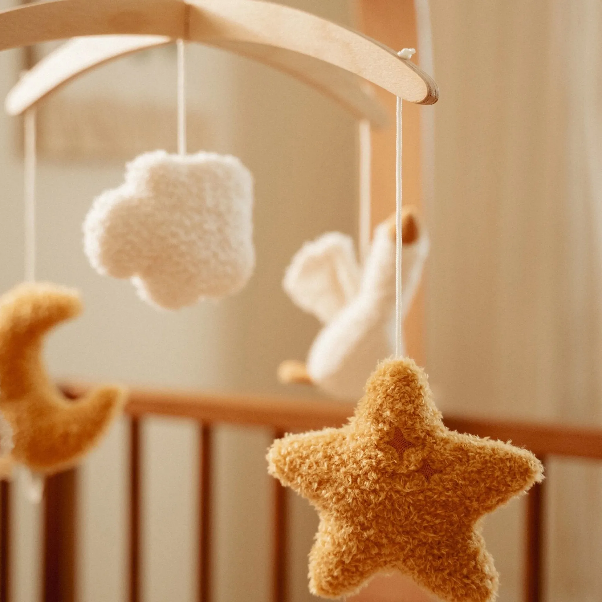Little Dutch Wooden music mobile - Beige - Newborn Naturals Clearance