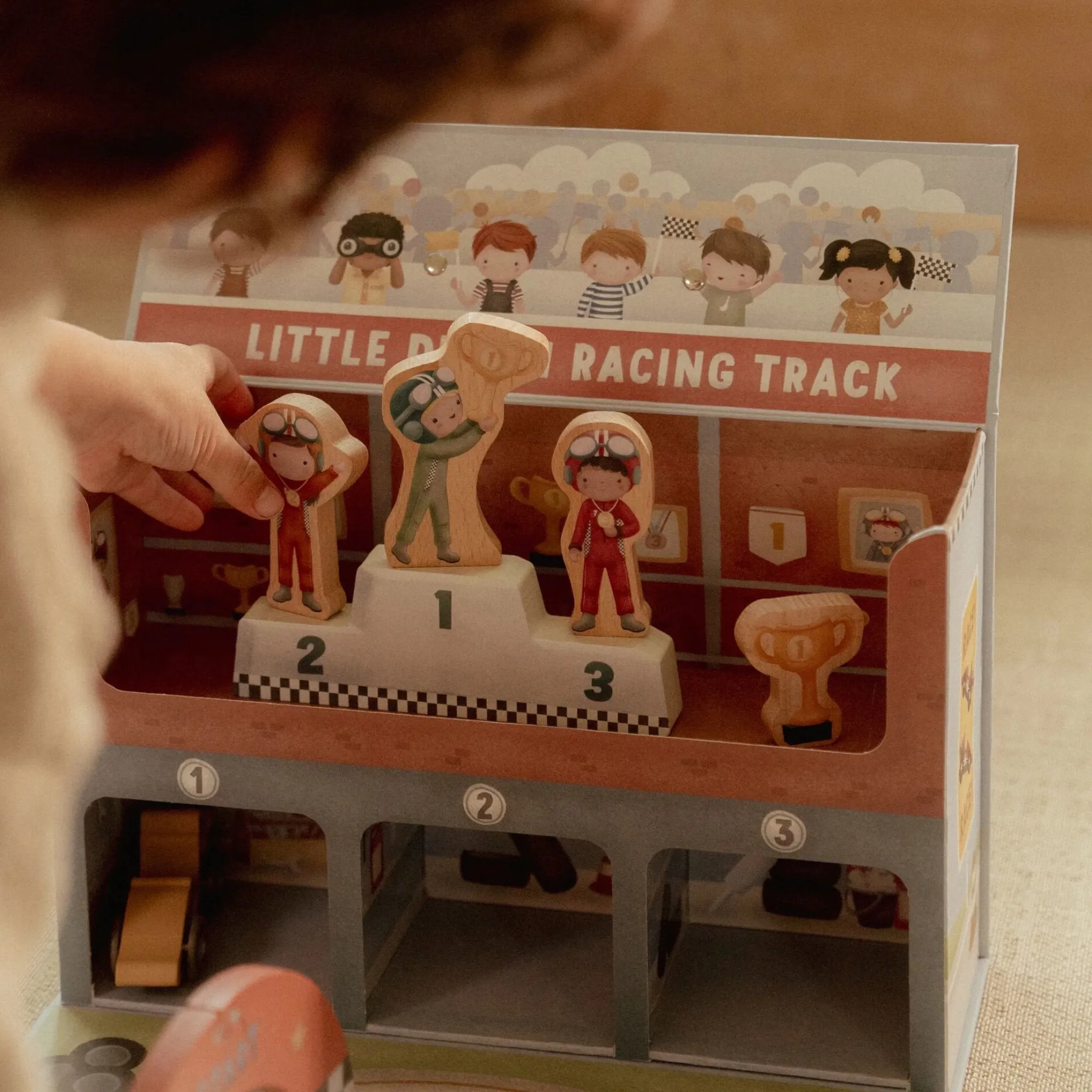 Little Dutch Wooden racetrack in play case – Multicolored – Essentials Discount