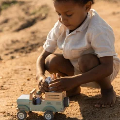 Little Dutch Wooden safari car with animals - Green Sale