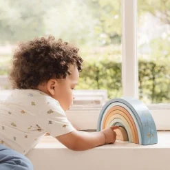 Little Dutch Wooden Stacking Rainbow - Blue - Forest Friends Online