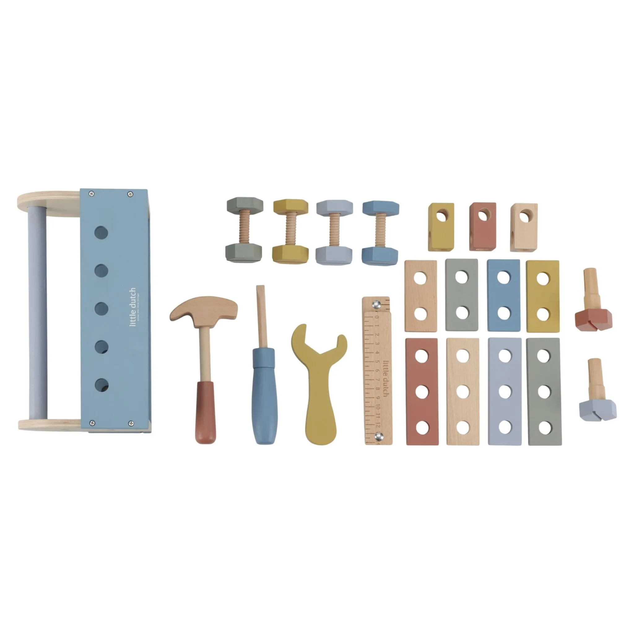 Little Dutch Wooden toolbox - Blue - Essentials Outlet